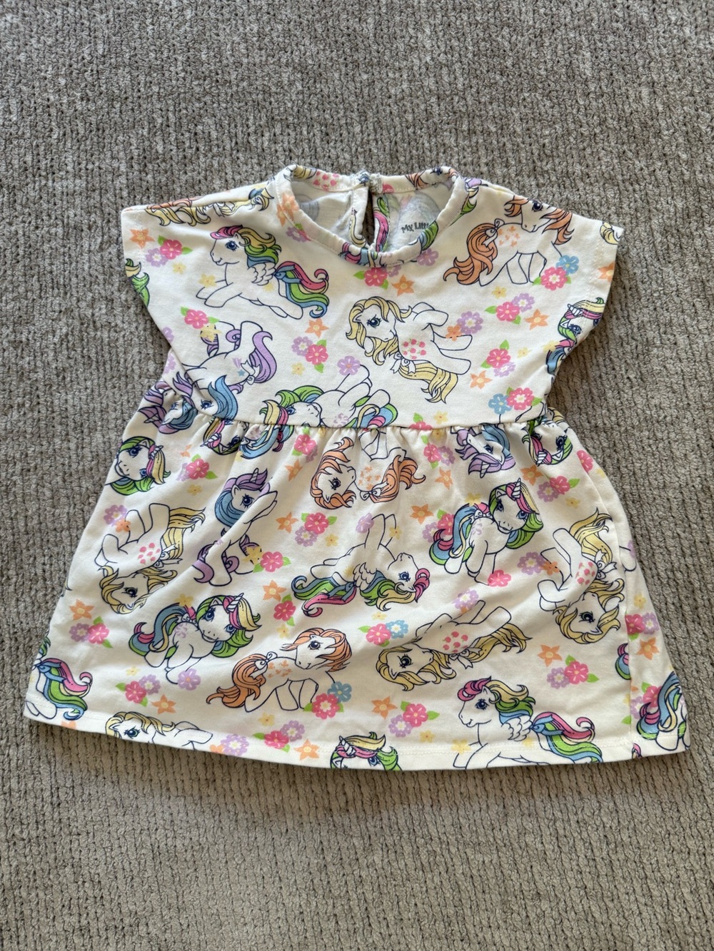 My Little Pony Baby Dress 6-9M Floral Pegasus Unicorn Short Sleeve